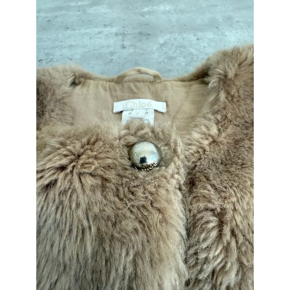 Girls faux fur vest designer vest Chloe size 6